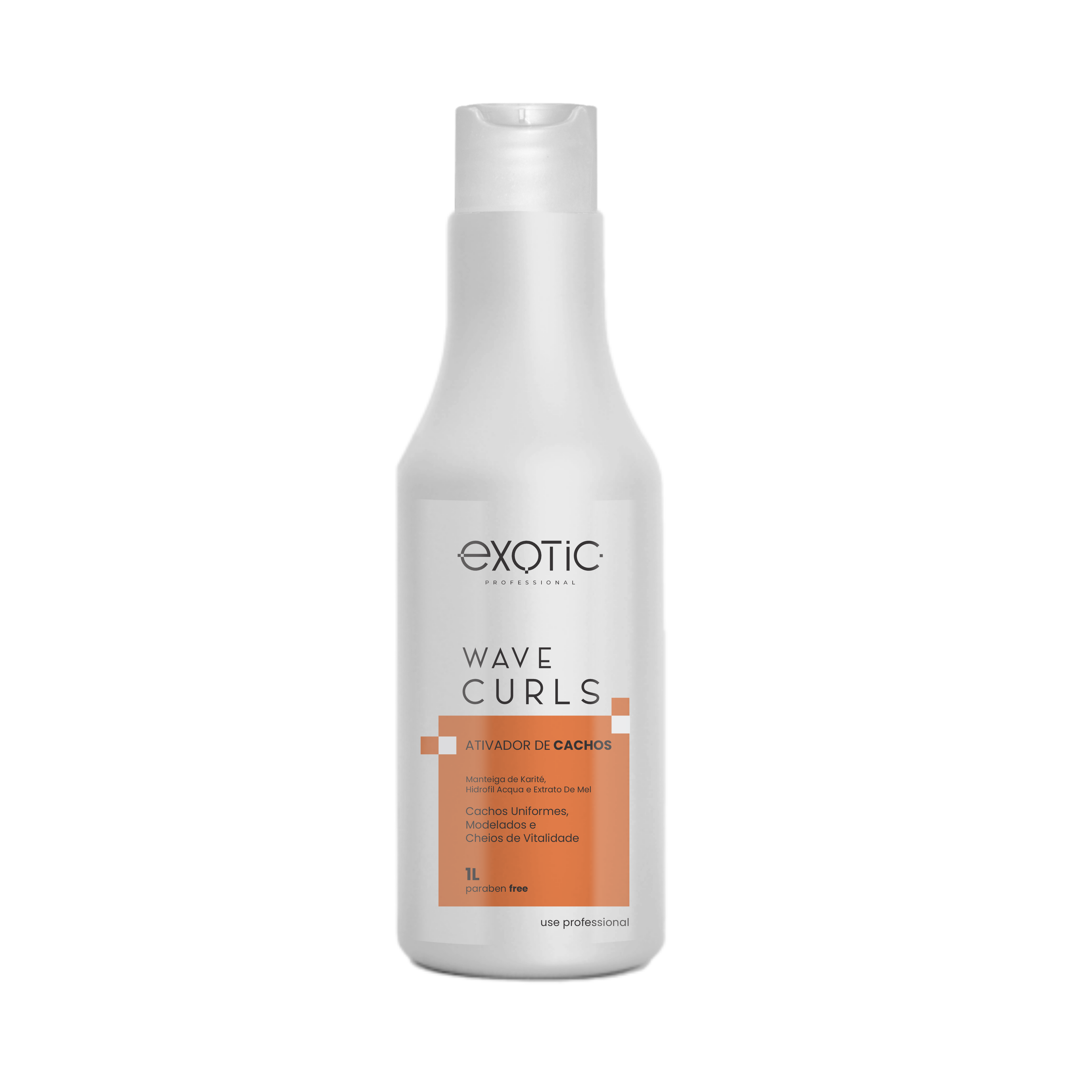 O Ativador de Cachos Wave Curls Exotic Professional possui fórmula leve e hidratante
que define os cachos, controla o frizz e proporciona maciez e brilho. Ideal para uso diário,
mantém a curvatura natural dos fios por mais tempo, sem pesar. Deixa os cabelos
cacheados mais disciplinados, soltos e com movimento, garantindo cachos modelados e
hidratados ao longo do dia.

Modo de Usar: Aplicar uma pequena quantidade do ativador de cachos nos cabelos limpos
e úmidos, modelando os cachos. Se necessário, reaplique