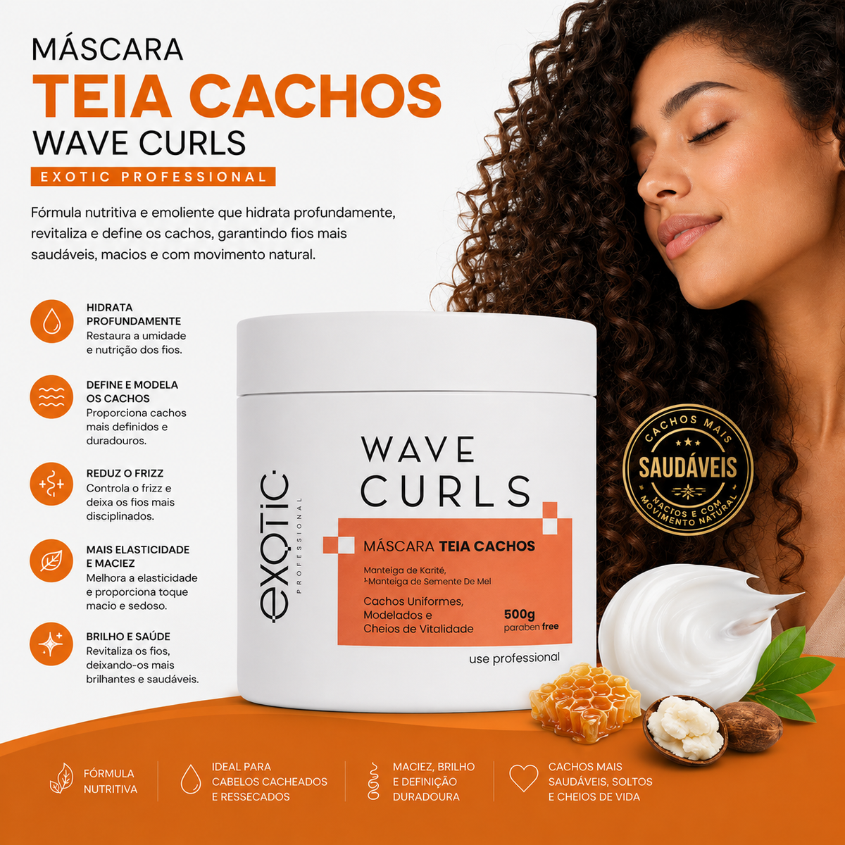 Máscara Teia Cachos Wave Curls