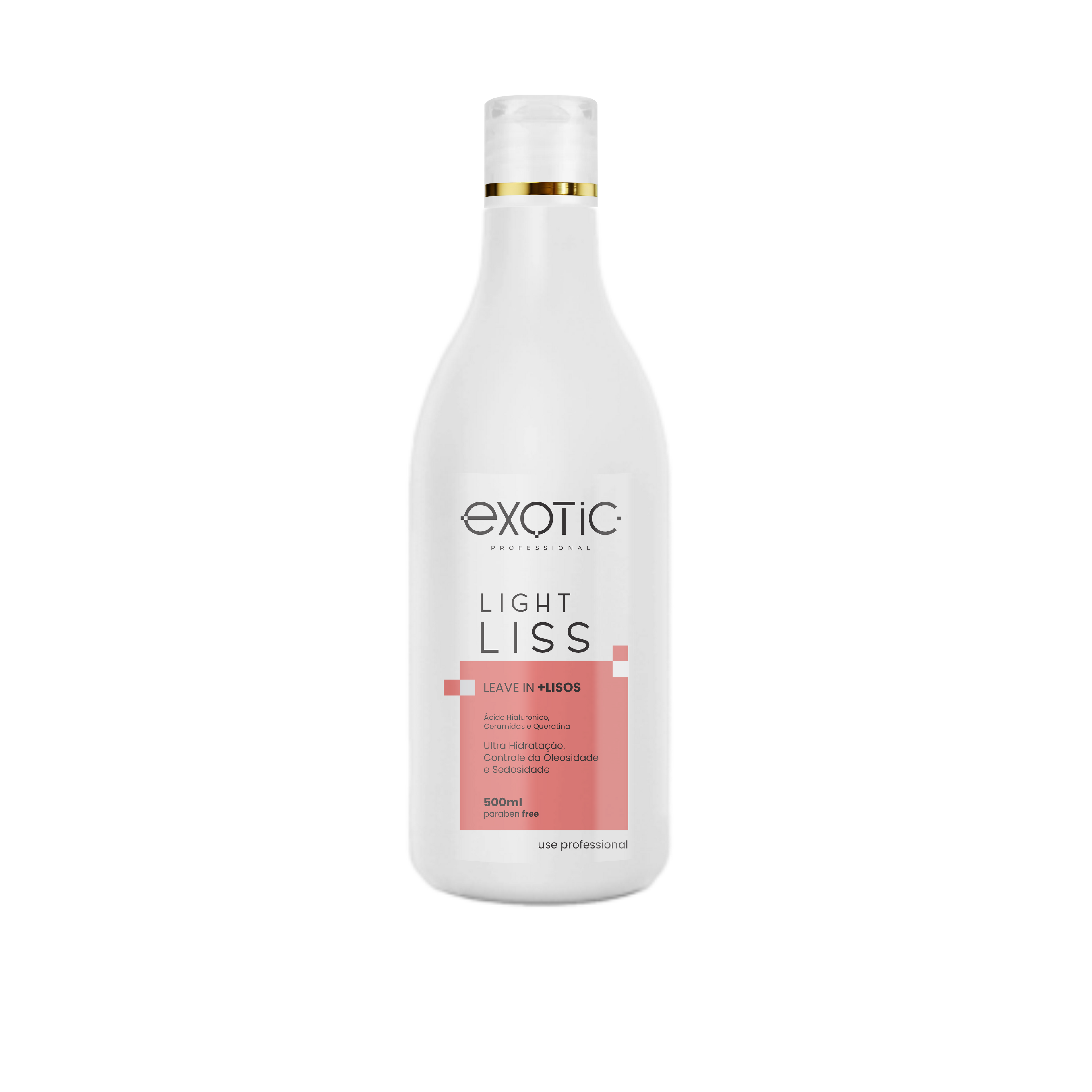 O Leave-in +Lisos Light Liss Exotic Professional possui fórmula leve e disciplinante
que protege os fios contra o calor e a umidade, prolongando o efeito liso. Ideal para cabelos
lisos ou alisados, controla o frizz, sela as pontas e proporciona brilho, maciez e toque
sedoso, deixando os cabelos alinhados, soltos e com movimento natural.


Modo de Usar: Após lavar e condicionar os cabelos, aplique uma pequena quantidade do
produto sobre toda a extensão dos fios. Finalize como desejar.