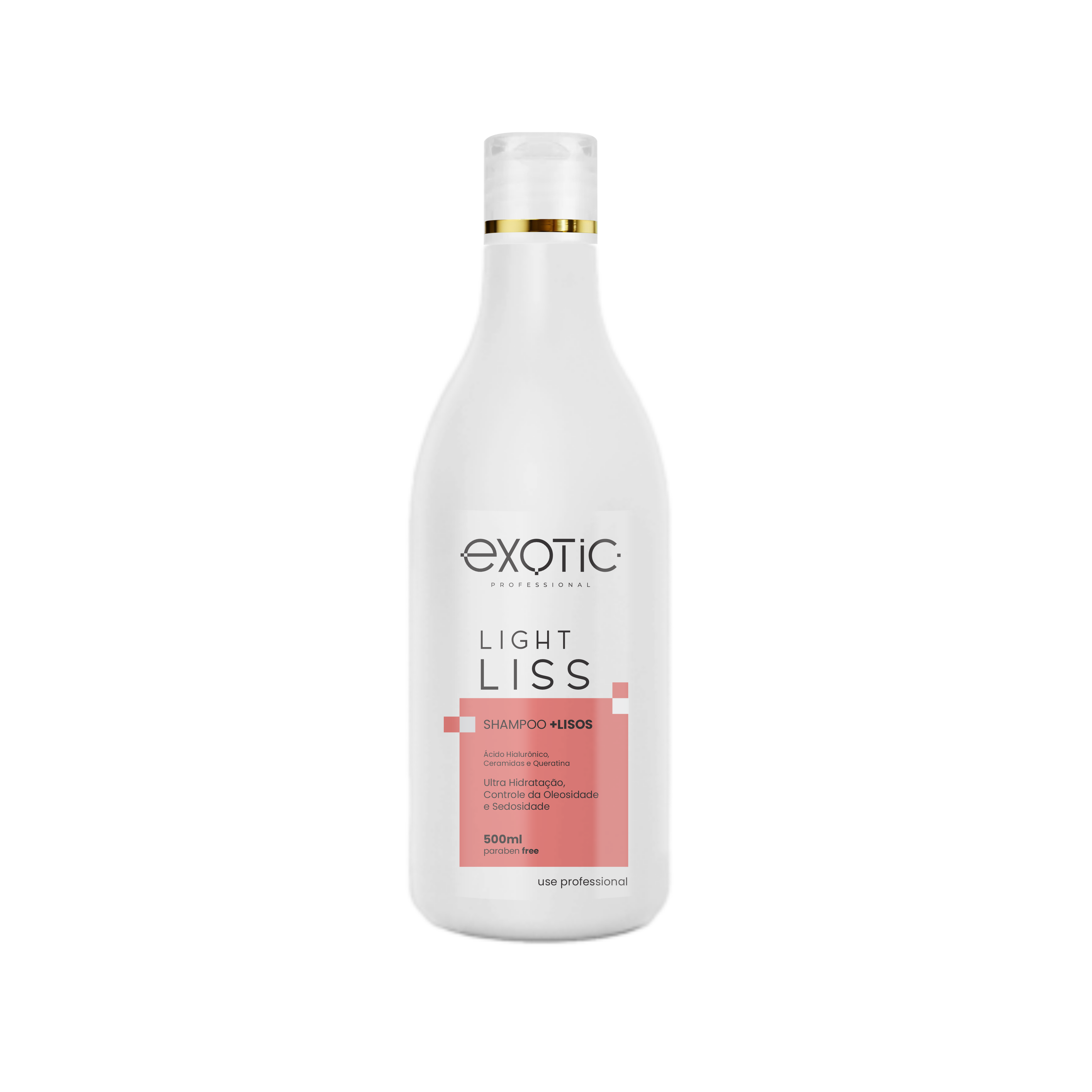 O Shampoo +Lisos Light Liss Exotic Professional possui fórmula suave e hidratante
que limpa os fios sem ressecar, promovendo alinhamento e controle do frizz desde a
lavagem. Ideal para cabelos lisos ou alisados, ajuda a manter o efeito liso por mais tempo,
deixando os fios leves, sedosos e com brilho natural.


Modo de Usar: Aplicar sobre os cabelos úmidos massageando suavemente até formar
espuma. Enxaguar. Se necessário repetir a aplicação.